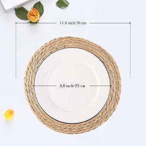 Penjualan terlaris kedatangan baru dekorasi rumah ukuran campur anyaman tangan rotan/Seagrass/air Hyacinth alas meja jerami set - Product Image 6