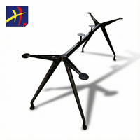 Pieds de table de salle à manger modernes en aluminium noir réglables en forme de Z, base de bureau rectangulaire, quincaillerie pour salon et hôtel