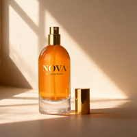 Nuevo Diseño de Botella de Perfume Vacía de Lujo de 50 ml, Botella de Perfume de Vidrio Transparente con Tapa