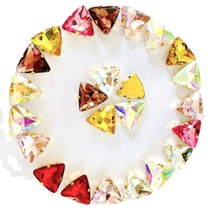 Diamantes de imitación para coser, Parte posterior plana, triángulo, cristal, garra, taladro, Color, cosido a mano, DIY, accesorios para zapatos de boda, 20 piezas - Product Image 4