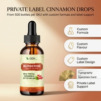 Gouttes liquides de berbérine OEM 60 ml, cannelle de Ceylan, melon amer, complément alimentaire pour soutenir le métabolisme