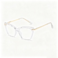 Lunettes anti-lumière bleue rétro SM2500, monture PC unisexe avec accents métalliques dorés