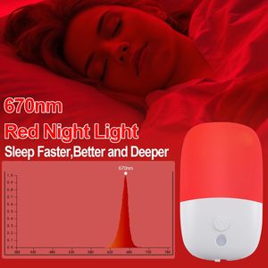 Red Night <b>Light</b> 670nm 0.5W <b>Sensor</b> Control Plug In Automatic LED <b>Light</b> Smart Home <b>Lights</b> Sleep Therapy Lamp - Product Image 2