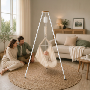 Soporte para <span class=keywords><strong>Hamaca</strong></span> de Bebé, Plegable, Ajustable, Marco de Metal, Muebles para Bebé de Interior, Fabricante OEM - Product Image 1