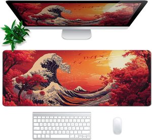 Tapis de Souris Gaming Classique Grand Format 90*40CM, Tapis de Bureau Esports Antidérapant avec Base en Caoutchouc, Design Anime Yokai, Tapis de Table Étendu en Stock - Product Image 3