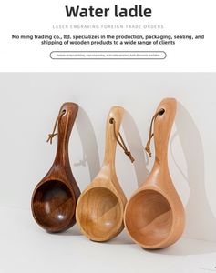 ทัพพีตักข้าวญี่ปุ่นด้ามยาวทำจากไม้  ช้อนตักข้าวต้ม - Product Image 3