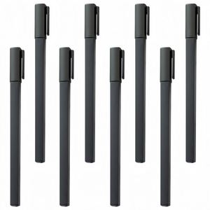 Stylo bille promotionnel en plastique avec logo personnalisé, pointe de 1,0 mm, finition caoutchouc, noir/bleu, cadeau pour hôtels - Product Image 1