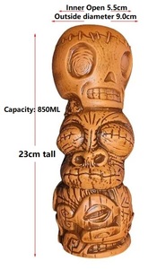 Hot Sale Handmade Ceramic <strong>Skull</strong> <strong>Mug</strong> Head Stack Tiki <strong>Mug</strong> Cocktail Ceramic Tiki Tumbler <strong>Skull</strong> Bone <strong>Mug</strong> for Tiki bar - Product Image 2
