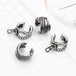Boucles d'oreilles manchette punk à fermeture éclair pour hommes, bijoux de piercing en acier inoxydable, style gothique rock hip-hop, accessoire streetwear - Product Image 2