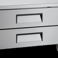 Réfrigérateur vertical professionnel en acier inoxydable à 2 tiroirs avec refroidissement par air et contrôle numérique pour cuisine commerciale