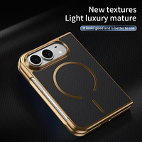 Coque pour iPhone 18 Duo, luxe léger, armure magnétique, électro-plaqué, protection PC avec protection d'écran en verre
