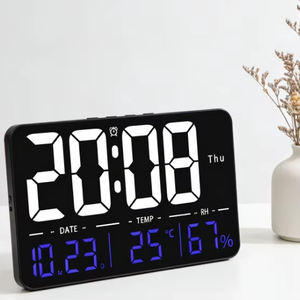 Reloj <span class=keywords><strong>Despertador</strong></span> LED Multifuncional de Fábrica BSCI con Pantalla de Temperatura y Humedad, Calendario Semanal, Control Remoto y Brillo Ajustable - Product Image 1