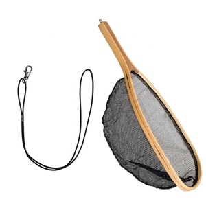 Draagbare Houten Handvat Visnet Beek Rubber Vlieg Visnet Schepnet Stroomnet - Product Image 5