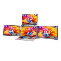 Monitor Portátil de Pantalla Triple de 15.6 Pulgadas IPS 1200P, Fácil de Transportar, Plástico de Ingeniería para Múltiples Tareas, Extensor para Computadoras Portátiles