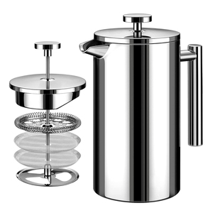 Hersteller Edelstahl French Press 1000ml Kaffee maschine Spiegel polier fläche mit Dreifach filter Kaffee presse