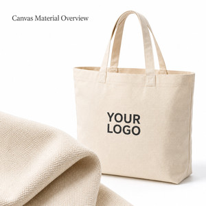 Custom Logo Heavy Duty Canvas Tote <b>Bag</b> Reusable Cotton Shopping <b>Bag</b> With Multi Size Options And Vibrant Color For Wholesale - Product Image 4