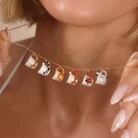 Pendentifs en forme de tasses à thé avec animaux de dessin animé, breloques simples de haute qualité, style européen, fournitures pour la fabrication de bijoux DIY