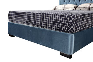 Cadre <span class=keywords><strong>de</strong></span> <span class=keywords><strong>lit</strong></span> <span class=keywords><strong>de</strong></span> rangement double avec tête <span class=keywords><strong>de</strong></span> <span class=keywords><strong>lit</strong></span> Queen Size pour l'exportation <span class=keywords><strong>Lit</strong></span> doux en tissu <span class=keywords><strong>bleu</strong></span> - Product Image 4