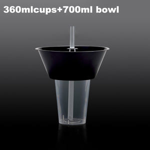 Tazza di plastica della Cola della pentola calda su ordinazione all'ingrosso della tazza di plastica su ordinazione della tazza con lo spuntino tazza creativa dei Popcorn della tazza con i coperchi e le cannucce - Product Image 4