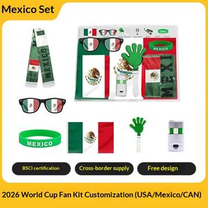 Set de Artículos para Fanáticos del Fútbol Mundial 2026: Bufanda de Poliéster, Gafas, Pulsera, Pañuelo para la <span class=keywords><strong>Cara</strong></span>, <span class=keywords><strong>Bandera</strong></span>, Venta al por Mayor - Product Image 2