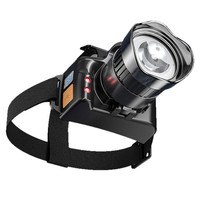 Linterna Frontal con Sensor de Movimiento, Tipo-C, Zoom Ajustable, 3600mAh, Pantalla Digital, Láser Blanco, LED de 30W, Linterna Frontal de Inducción para Senderismo al Aire Libre