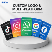 SIKA Vollfarbig Bedruckte PVC-Karte Individuelle NFC Google-Bewertungskarte NTAG215 NFC-Chip QR-Code für Google-Bewertungen und Soziale Links