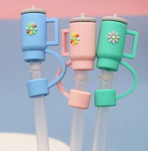 Tapones de silicona personalizados para pajitas, accesorios bonitos compatibles con vasos, cubierta para asa y pajita, se ajustan a la taza - Product Image 4