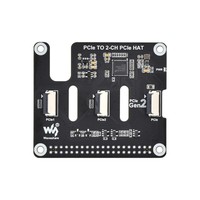 Placa Adaptadora PCIe FFC de 2 Canales Waveshare para Raspberry Pi 5 con Montaje Superficial, Permite Apilar Múltiples HATs PCIe