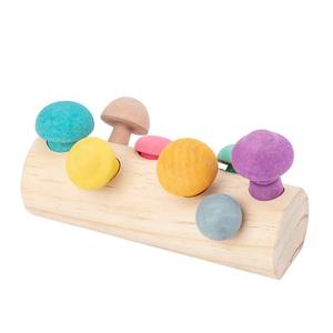 Juguete de Clasificación de Formas de Champiñones de Madera para Niños Pequeños, Rompecabezas Educativo con Clavijas Coloridas y Juego de Desarrollo de Habilidades de Emparejamiento de Tamaños - Product Image 1