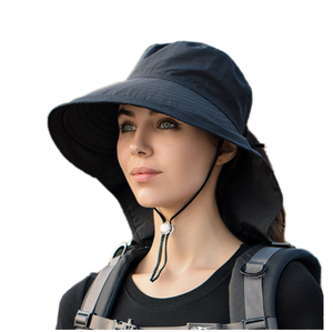 Chapeau de pêcheur à grands bords pour femmes Alpinisme Sortie d'été Protection solaire Ombre Chapeau de soleil extérieur - Product Image 1