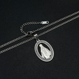 Collier pendentif Vierge Marie <span class=keywords><strong>catholique</strong></span> simple accessoire de collier en acier inoxydable personnalisé à la mode et polyvalent - Product Image 4