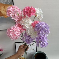 Vas Bunga Hydrangea Sutra Buatan Tangan Realistis 72cm, Aksesoris Dekorasi Rumah, Bahan Karangan Bunga Natal & Pernikahan