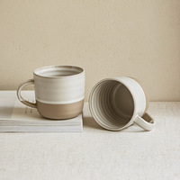 MSH OEM ODM Marque Privée Tasse en Céramique Bicolore 400ml 13.5oz avec Logo Personnalisé en Grès pour Restaurant Hôtel Fourniture en Gros Cadeau