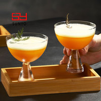 Copas de Margarita SIN PLUMERO de Cristal Transparente SUNYO, Copas de Cóctel Gruesas y Sólidas para Bar, Hotel, Restaurante