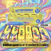 Lot de 12 jouets compressibles en forme de bâton de beurre colorés, en PU souple et non toxique, parfaits pour adultes, jeux de fête, cadeaux de vacances