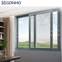 Fenêtre coulissante en aluminium GONHO à 3 rails, étanche, avec verre de sécurité, pour villas, appartements et projets résidentiels