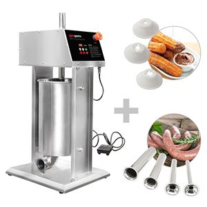 Machine à saucisses et à churros électrique GGM Gastro - 15 litres - 90 watts - Acier inoxydable - incl. 4 Embouteilleuses à saucisses & 3 - Product Image 1