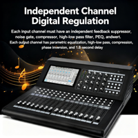 Mezclador Digital de 24 Canales DM-X24/X32, Consola de Audio Profesional, Mezclador con Pantalla Táctil de 10 Pulgadas, Control por iPad y WiFi, Mezclador para DJ de Escenario