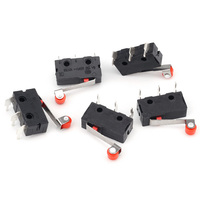 KW04 saklar mikro murah DIP hitam/putih 1A 125Vac saklar mikro CE bersertifikasi Roller tuas Mouse