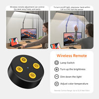 Lampe de bureau LED en métal pour la maison et le bureau, 22W, 1000LM, lumière à intensité variable, noire |   Éclairage double focalisé à large portée