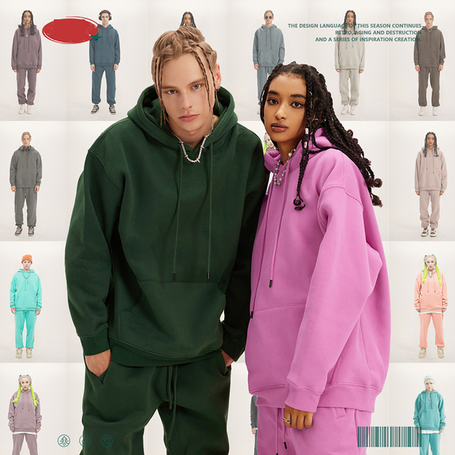 Factory Personalized Brand Clothing Custom Blank Hoodie Set Women Men Cotton Hoodie and Sweatpants 2 Piece Set