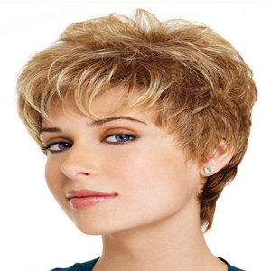 Parrucche Sintetiche delle donne A Strati Breve Rettilineo Pixie Cut Biondi Mix Natura <span class=keywords><strong>Parrucca</strong></span> Piena - Product Image 2