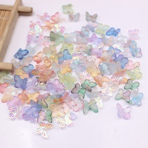Glass Butterfly Shaped <b>Beads</b> 10mm Frosted With Gold Foil For DIY Jewelry Making Accessories Spring 2025 Yiwu Origin - Product Image 1
