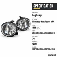 Phare antibrouillard A9608200556 pour Mercedes-Benz Actros MP4, pièces de camion, pièces de carrosserie, accessoires de camion, pièces détachées automobiles XinYang