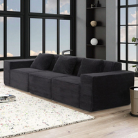 Ensemble de canapés modulaires modernes et minimalistes personnalisables OEM/ODM - Canapé en forme de L 3 places, éponge hautement élastique, villas/hôtels/résidences