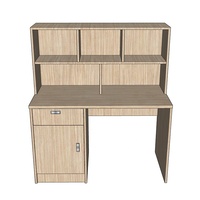 Table d'écriture d'angle moderne extensible pour salon avec design en panneaux de bois, matériau MFC