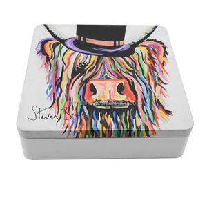 กล่องดีบุกดีบุกทรงสี่เหลี่ยมผืนผ้าสีสันสดใสพิมพ์ลายขนมไหว้พระจันทร์ทำจากโลหะหรูหราขนาด37ซม. พิมพ์โลโก้ได้ตามต้องการ - Product Image 4