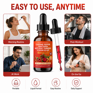 Suplemento Herbal de Etiqueta Privada OEM/ODM Personalizado con Pimienta Cayena, Espino Blanco, Raíz de Remolacha y Cúrcuma en Gotas Líquidas de 60 ml con Vitamina K2 y D3 - Product Image 5