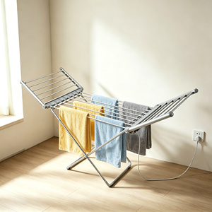 Tendedero Metálico Eléctrico Plegable con Alas para Secado en el Suelo, Multifuncional para el Hogar - Product Image 1
