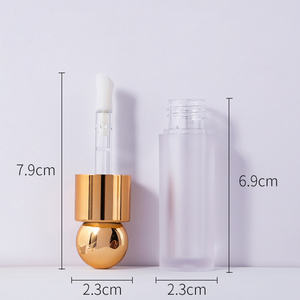 Tubes de brillant à lèvres vides de marque privée de 5ml avec logo personnalisé en or de luxe avec emballage avec brosse - Product Image 5